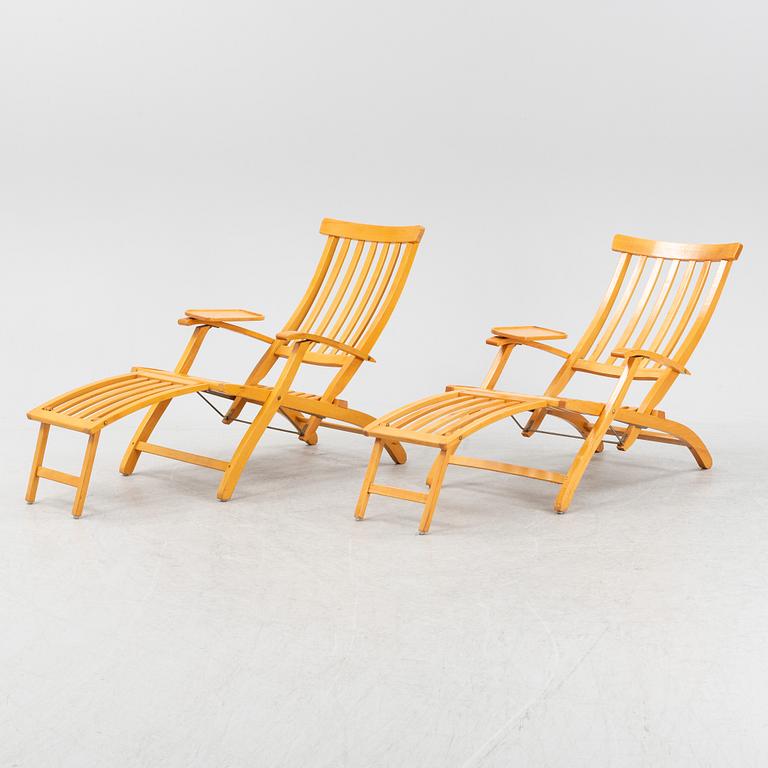 Däckstolar, 2 st, Brogrens/Stockamöllan, 1900-talets senare del.