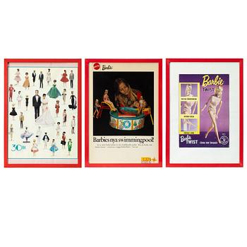Barbie, affischer, 3 st, 1970-1989.