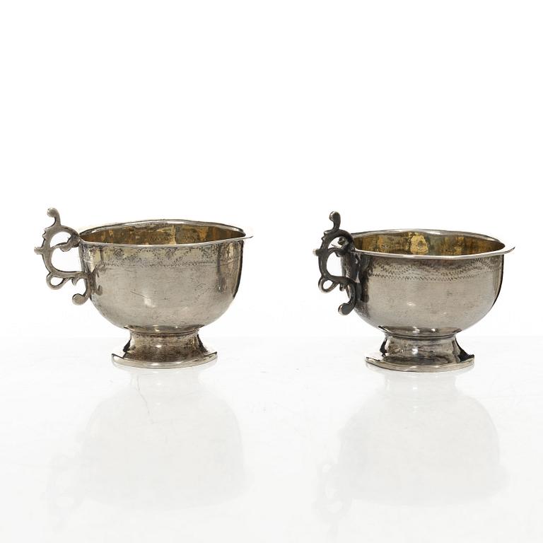 Erik Ericson, supkoppar, ett par, silver, Uppsala 1788.