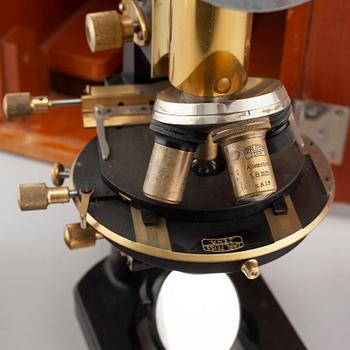 A early 20th century microscope by Carl Zeiss for Jena, No 73470.