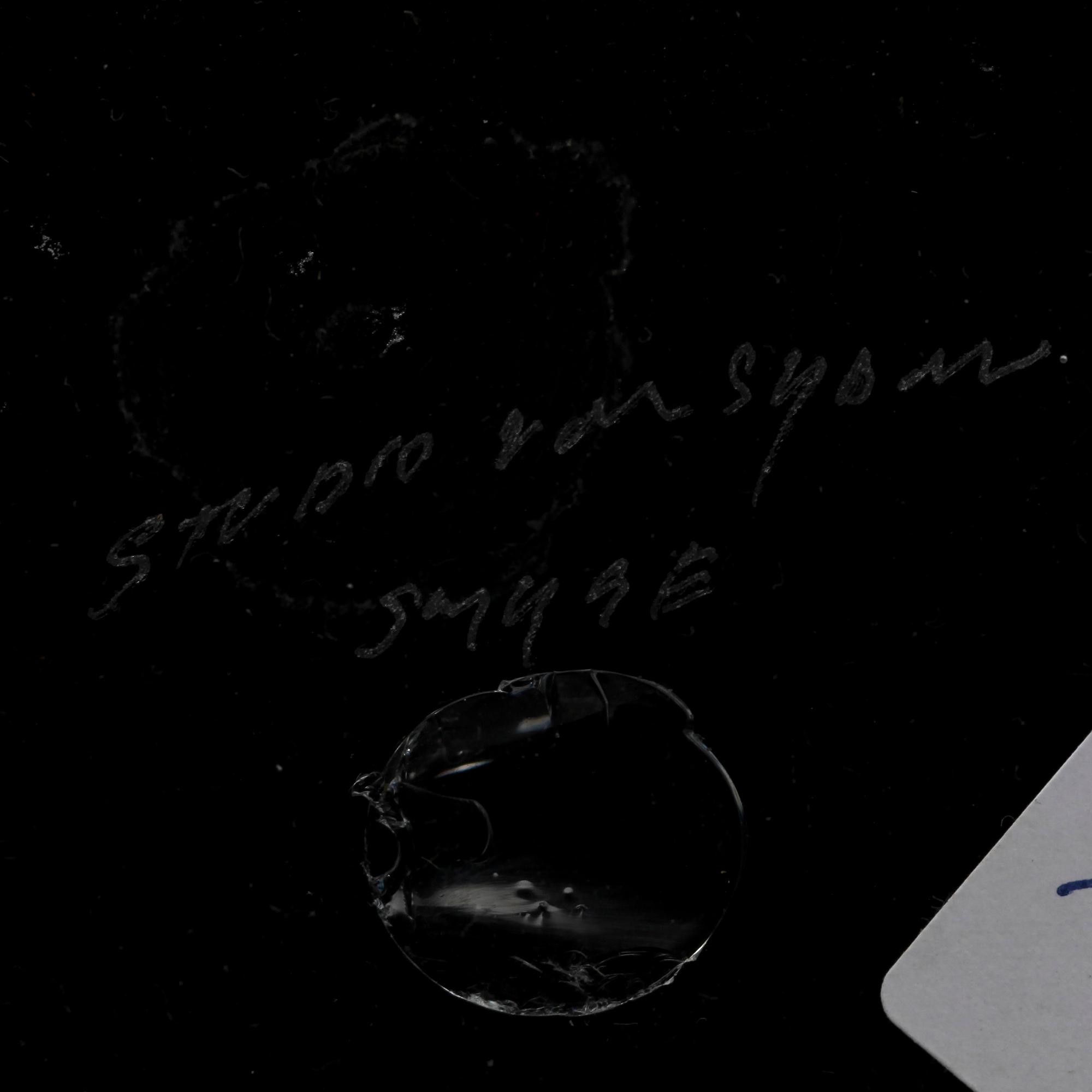 VAS, glas, Christian von Sydow, Smyge, sign, omkring år 2000.