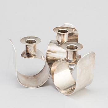 A silver plate canldestick from Quist, Germany, third quarter of th 20th Century.