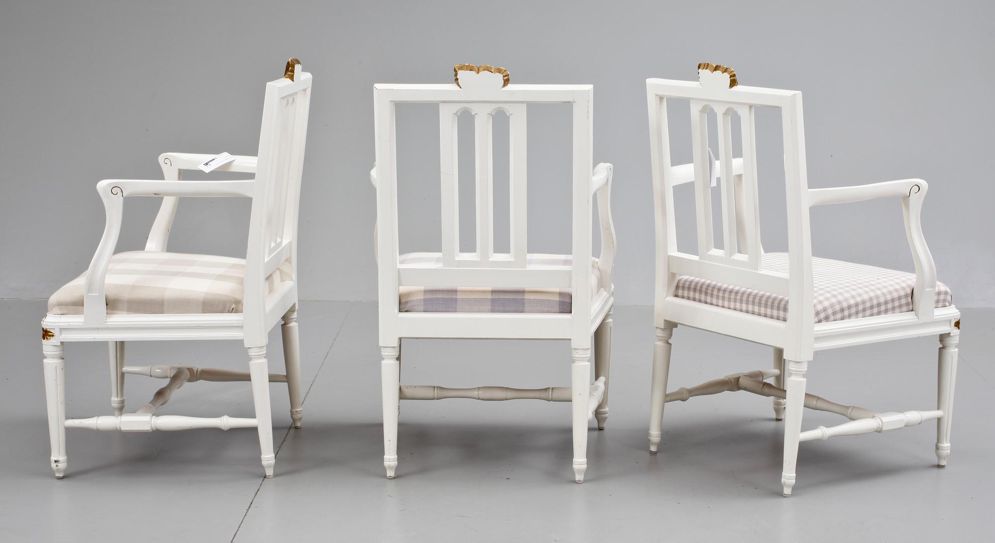 SALONGSGRUPP, 4 delar, gustaviansk stil, 1900-tal.