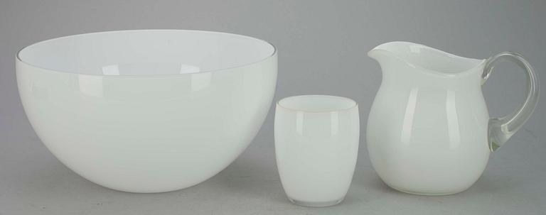 KANNA, SKÅL samt GLAS, 11 st, Maire Gullichsen, Iittala, 1900- talets senare hälft.