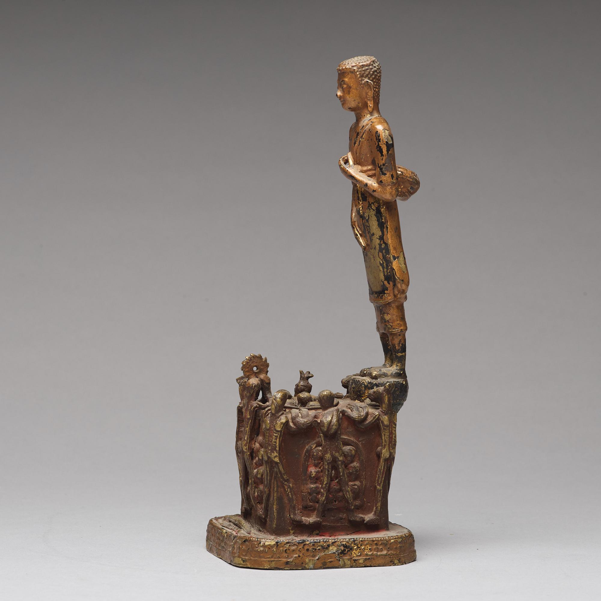 A gilt bronze buddha, Thailand, Ratanakosin. Late 18th Century /19th Century.
