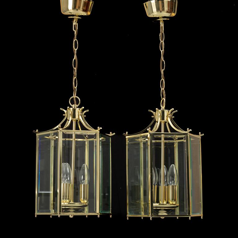 Ceiling lamps, a pair, second half of the 20th century.