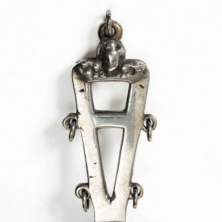 Sámi spoon, silver, 18th-19th century, likely Norway.