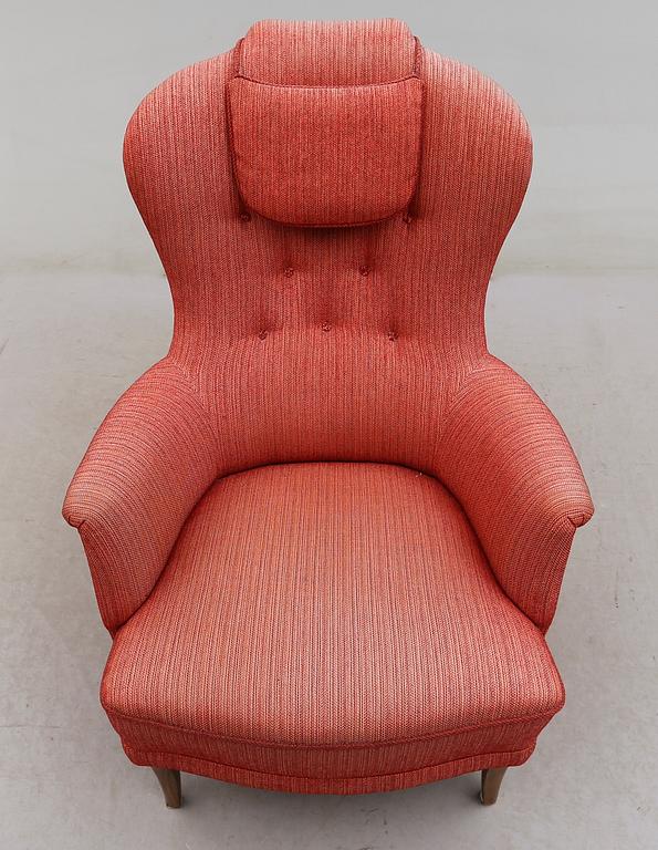 FÅTÖLJ, "Farmor", Carl Malmsten, AB O.H. Sjögren, Tranås, 1900-talets andra hälft.