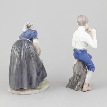 A set of four porcelain figurines, Bing & Grøndahl and Royal Copenhagen, Denmark.