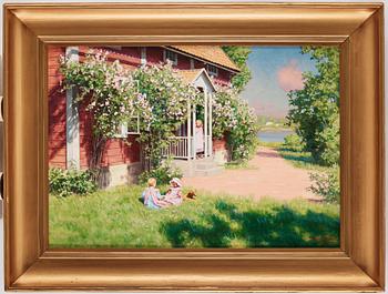 Johan Krouthén, Garden scene with children.