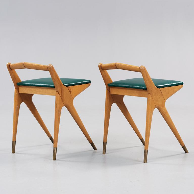 A pair of maple stools attributed to Carlo di Carli, Italy 1950's.