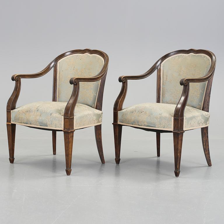 KARMSTOLAR, ett par, art deco, 1920/30-tal.