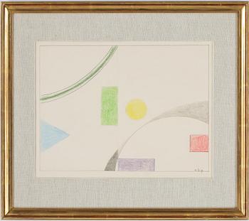 VILHELM BJERKE-PETERSEN, blandteknik på papper, signerad.