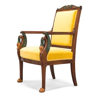 A French, Empire style armchair, around 1820s.