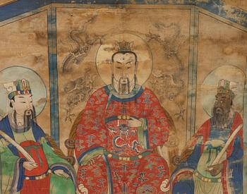 A Tibetan thangka, 20th century.