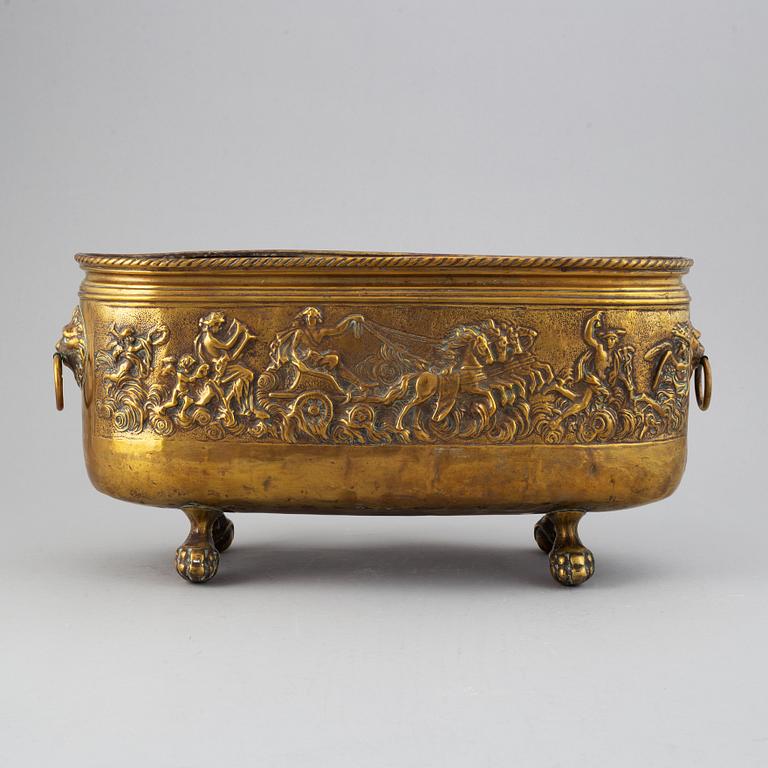 A 19th century brass jardiniere.