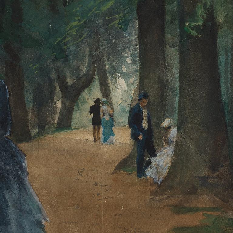 Anders Zorn, "Promenad i parken" (A walk in the park).