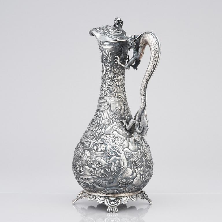 Vinkanna, silver. Qingdynastin, 1800-tal.