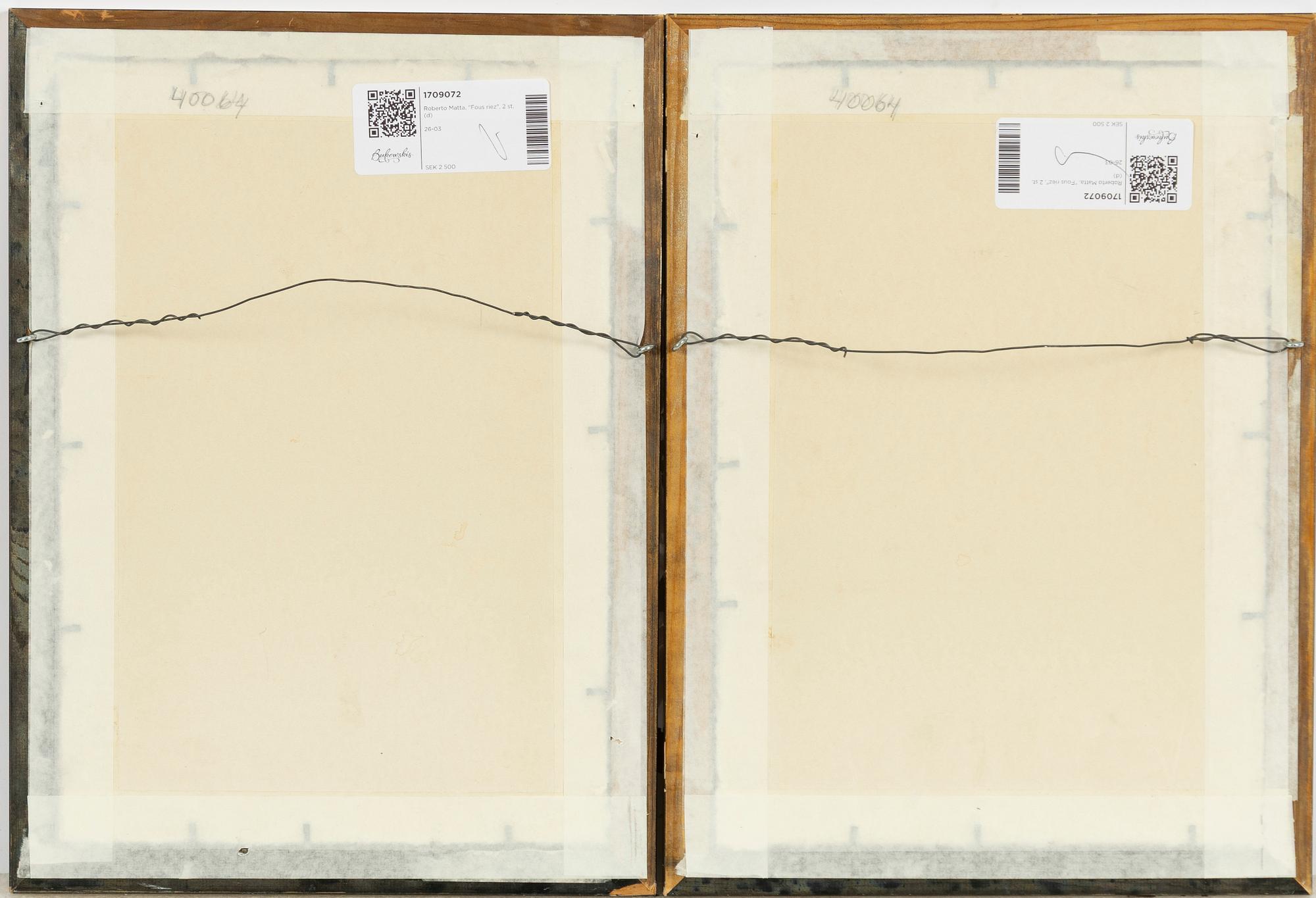 Roberto Matta, "Fous riez", 2 pcs.