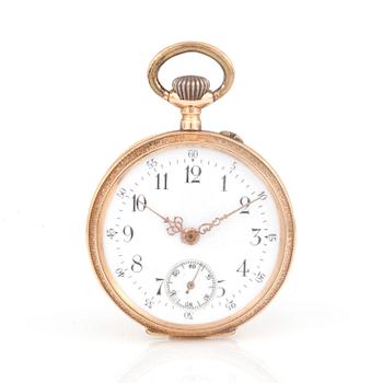 FICKUR, 14k guld, onkring sekelskiftet 1800/1900-tal. Vikt 27 g.