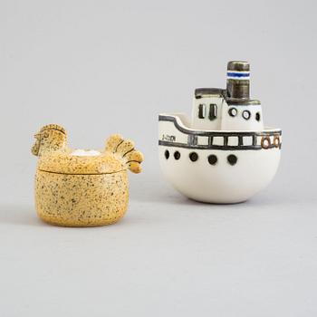 早割クーポン！ LISA LARSON, 2 SKÅLAR MED LOCK, stengods, K-studion 工芸品