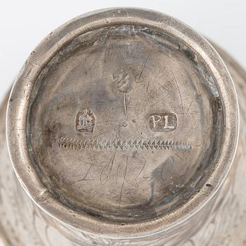 A silver beaker by Petter Lund, Nyköping, 1712.