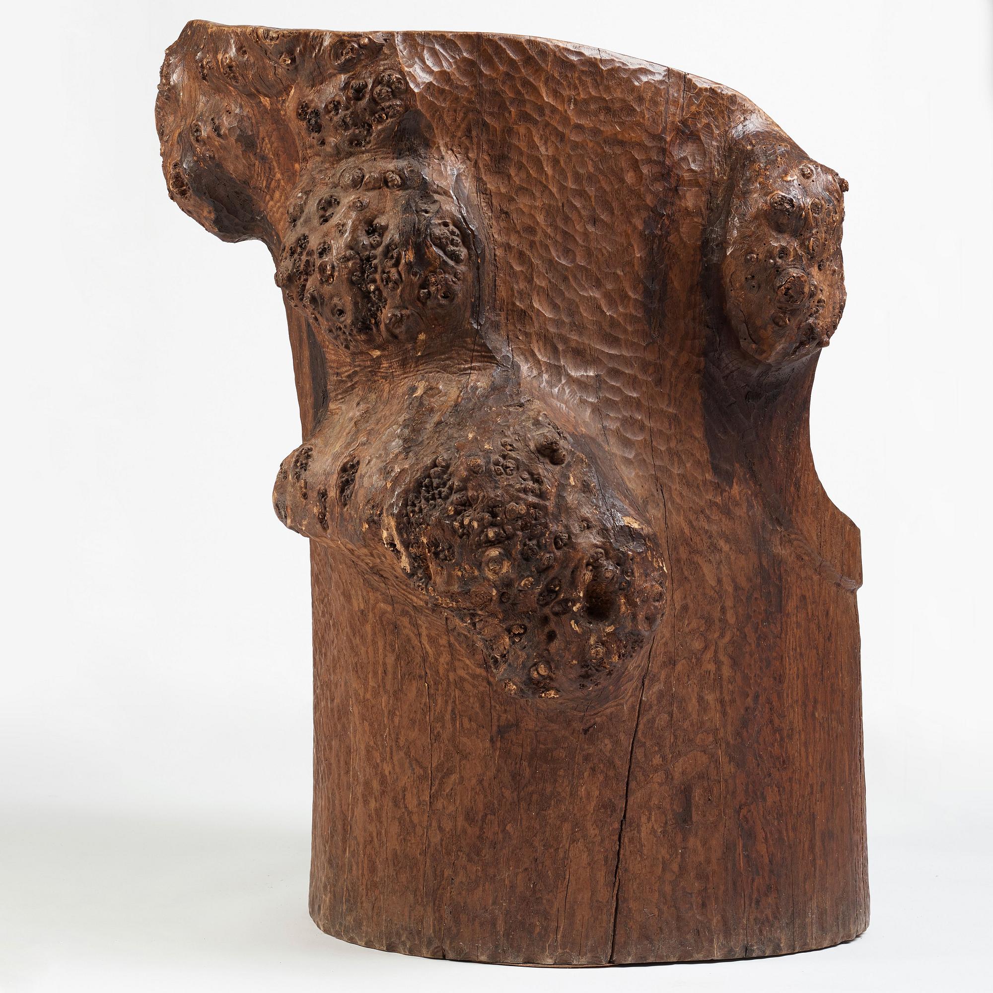 A Swedish folk art pine chair, early 20th Century.