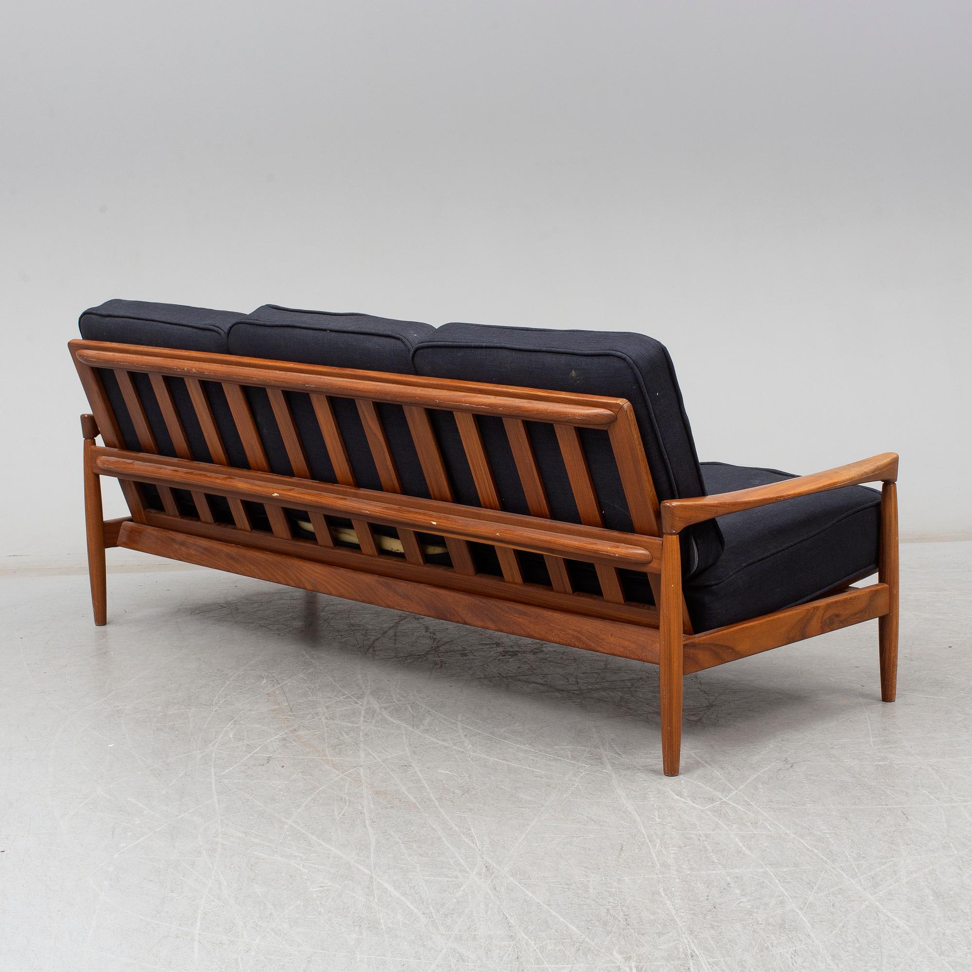 ERIK WØRTS, a 'Kolding' walnut sofa from IKEA, 1960's.