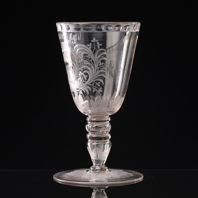 A German glass goblet, 18th Century, probably Potsdam.