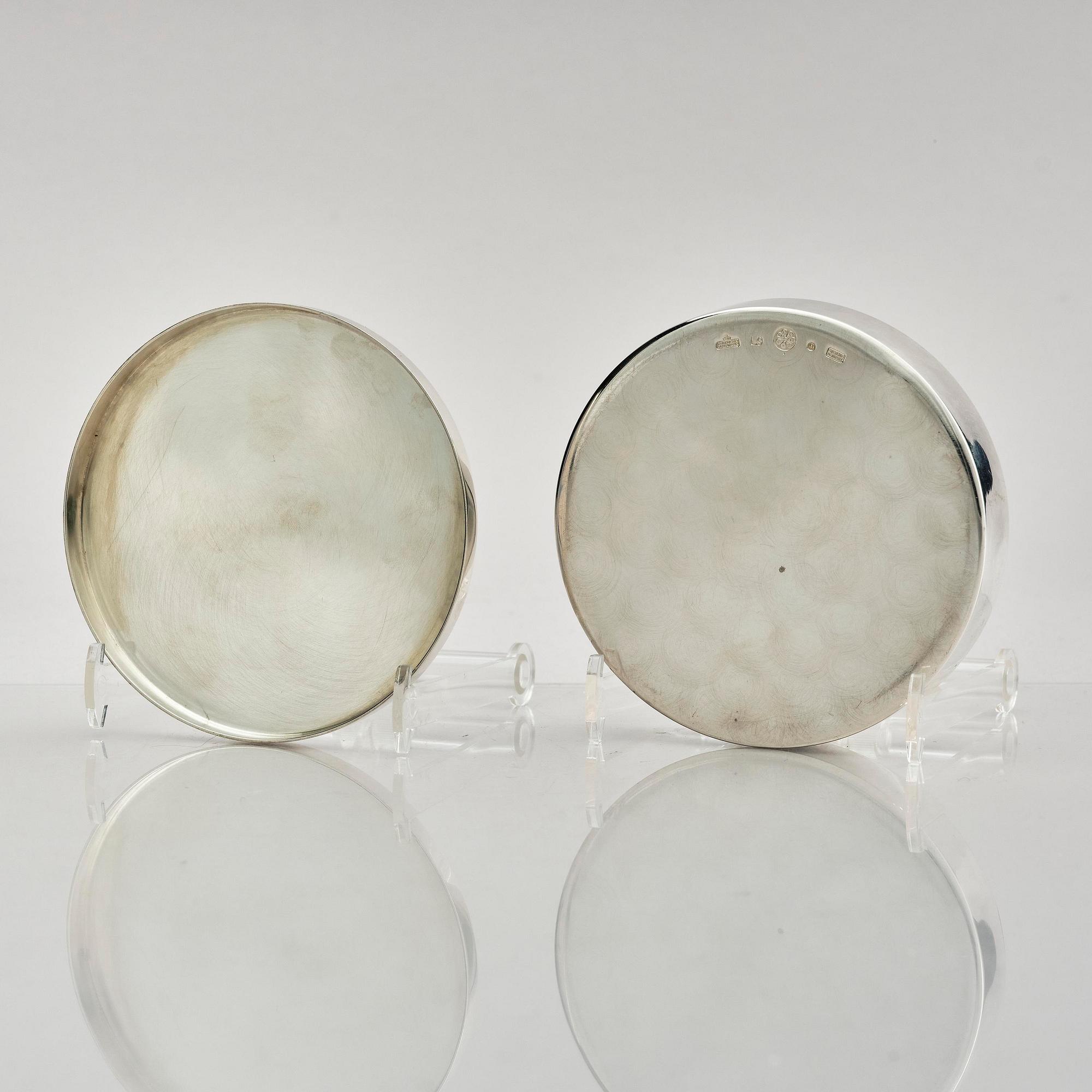 A Danish sterling silver box with lid, designed by Erik Herløw, company Anton Michelsen, Copenhagen ca 1950s.
