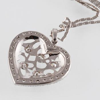 HÄNGE, 18K vitguld med 33 briljantslipade diamanter ca 3.50 ct. Vikt 8,9 gram.