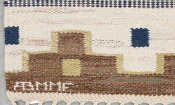 CARPET. "Blå heden". Flat weave (Rölakan). 260,5 x 170,5 cm. Signed AB MMF.