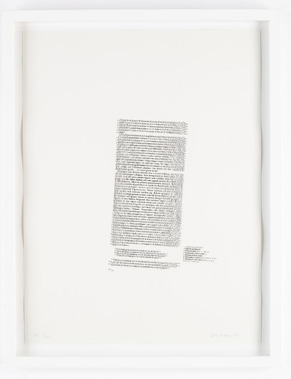 Dan Wolgers, litografi, 1998, signerad HC VI/XV.