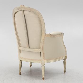 A Louis XVI bergère, late 18th Century.