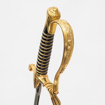 A Swedish officer's sabre 1889 pattern, with scabbard.