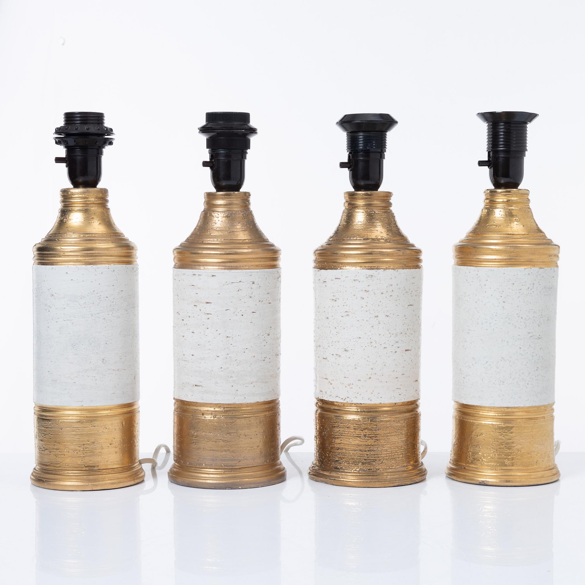 Bordslampor, 4 st, Bitossi för Bergboms, 1900-talets andra hälft.