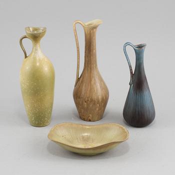 FAT samt KANNOR, 3 st, stengods, Gunnar Nylund, Rörstrand.