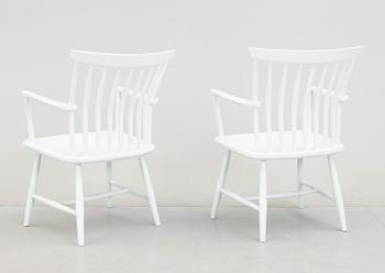 KARMSTOLAR, ett par, "Åkerblomstolen", omkring 1900-talets mitt.