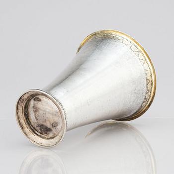 A Swedish parcel-gilt silver beaker, mark of Bengt Collin, Uppsala (1699-1755).