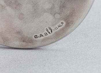 COCKTAILGLAS, 6 st, nysilver, G.A.B design Folke Arström, 1930-tal.