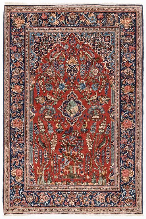 A semi-antique Kashan rug, approximately 200 x 134 cm.