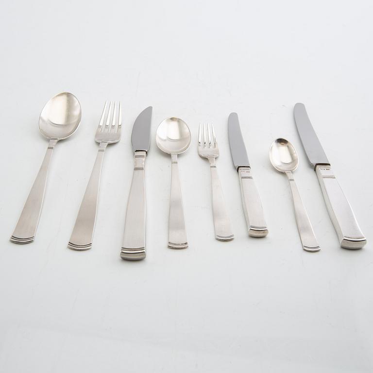 Jacob Ängman, Cutlery approx. 97 dlr "Rosenholm" silver GAB 1990s.