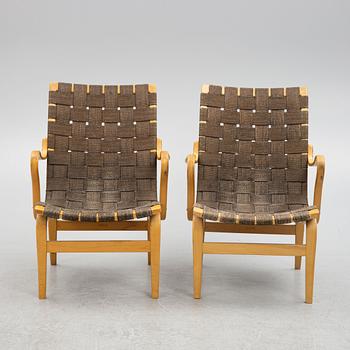 Bruno Mathsson, a pair of 'Eva' armchairs, Firma Karl Mathsson, Värnamo, 1960-61.