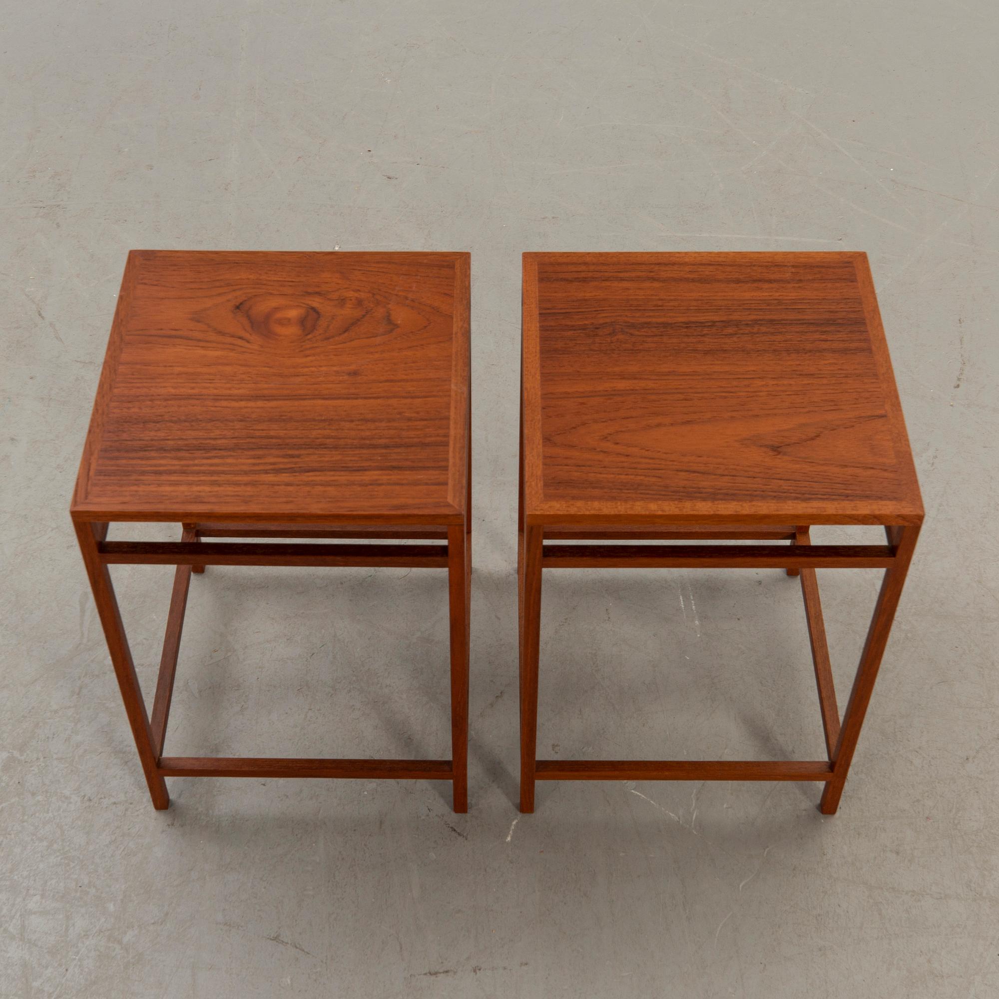 Two 1950:s small tables by Aksel Bender Madsen & Ejner Larsen for cabinetmaker Willy Beck, Denmark.