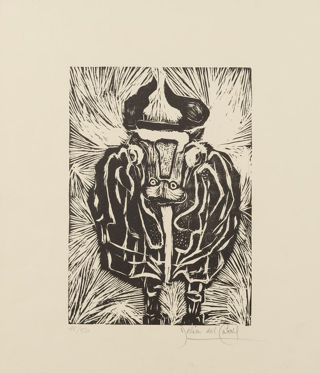 DELIA DEL CARRIL, woodcut 41/50, signed.