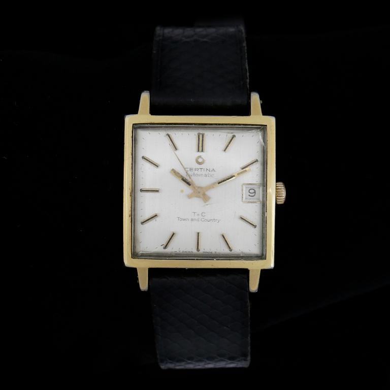 ARMBANDSUR, herr, Certina, T+C Town and Country, Automatic, 1960/70-tal, guld på stål. 1960-tal.