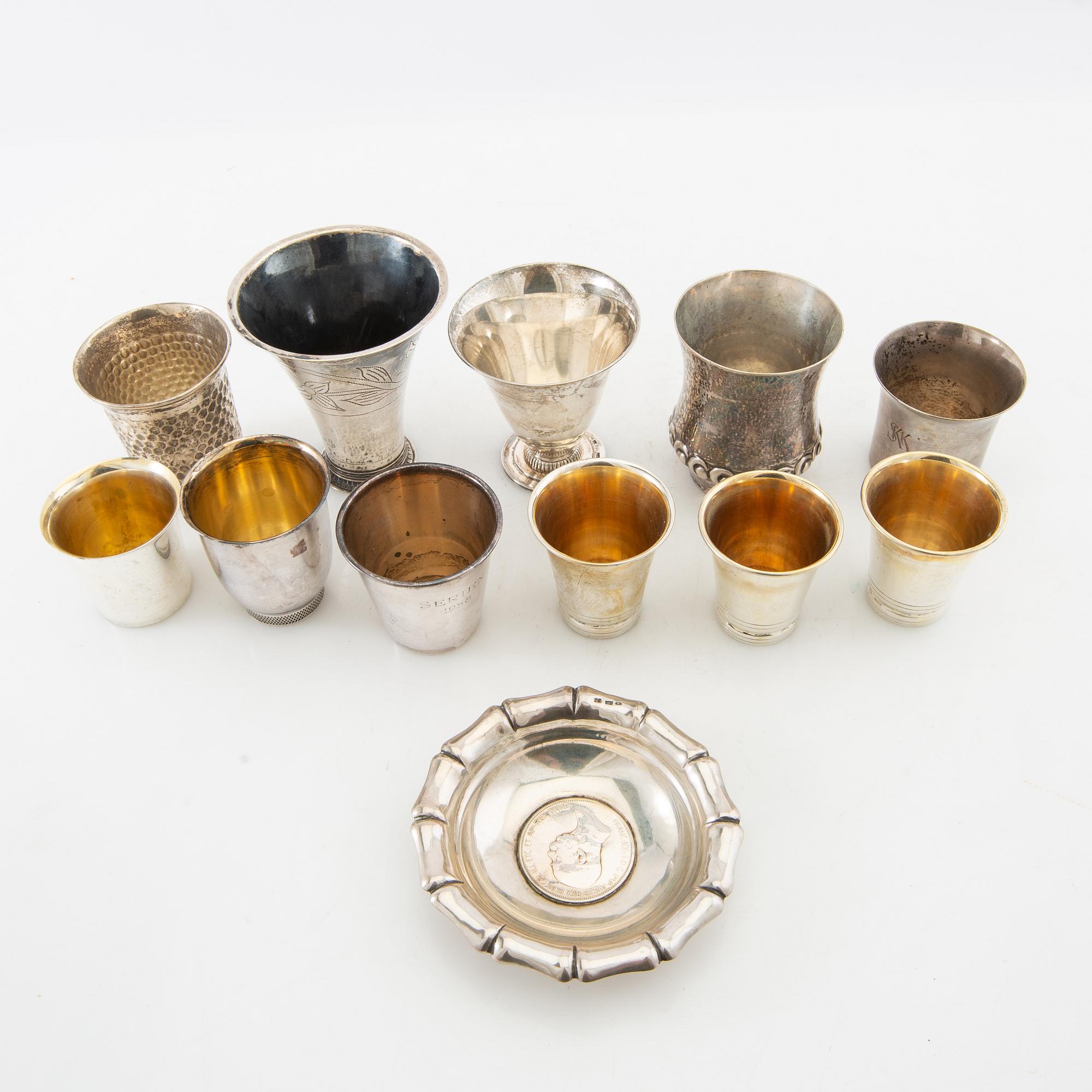 Cup (Bowls 12 pcs silver early 20th century.