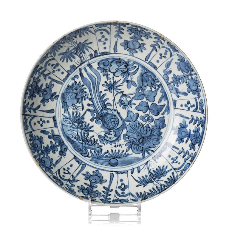 A blue and white dish, Ming dynasty, 16th century.