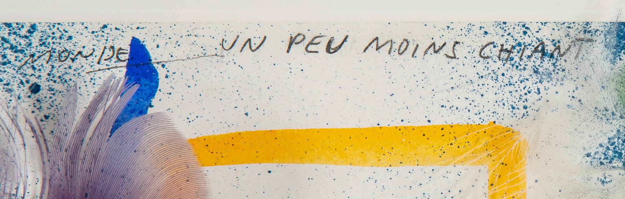 Erik Dietman, mixed media/collage on paper, signed.