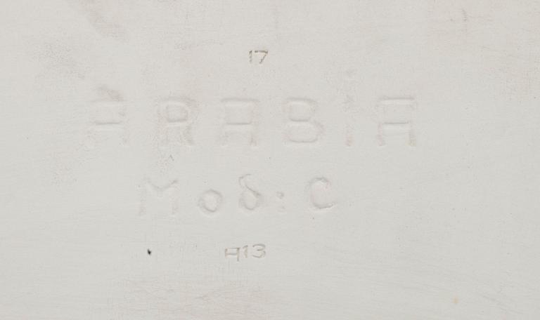 TARJOTIN, keramiikkaa, sign. pinxit Greta-Liisa Jäderholm 1937 Arabia Finlandia .